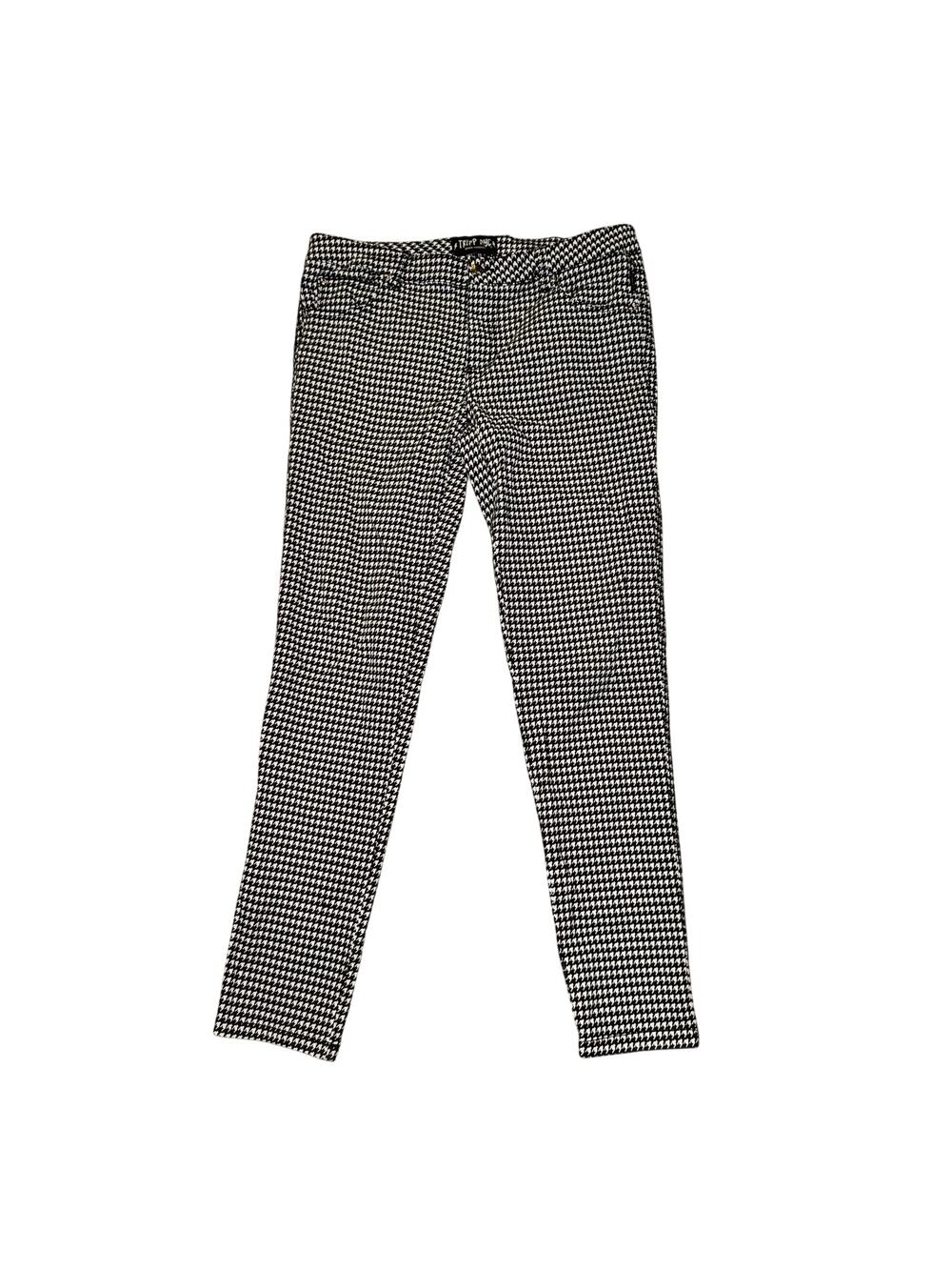 Tripp NYC Skinny Pants Womens Size 11 Black White Houndstooth Mid Rise Goth Punk